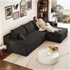 Comfyu Boneless Sofa 241 cm, divano angolare modulare con chaise longue, nero (nero, R-3 posti)