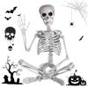 sitengjun Halloween Skeleton 90cm,Scheletro a Grandezza Naturale,Kunststoff | Decorazione Halloween da Appendere con Teschio, Scheletro Decorativo per Casa, Giardino, Festa e Halloween,Weiß