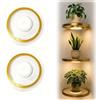 Generic Mensola da parete galleggiante con luce LED ambientale integrata, montaggio | Scaffale da appendere con staffe invisibili, salvaspazio, montaggio invisibile, luce RGB, per camera da letto, soggiorno