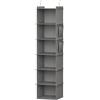 Shintel Organizer sospeso armadio 6 vani, contenitore tessuto grigio | Salvaspazio, 2 ganci per appendere, robusto, tanti vani per abiti e accessori, pulizia semplice