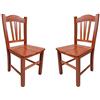 Liberoshopping Sedia SILVANA in legno massello con seduta in legno SET DA 2 (Set 2, Ciliegio)
