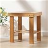 Generico Sgabello Quadrato in Bambù Naturale, Seduta Compatta Multiuso con Struttura Solida e Rinforzo Inferiore per Casa, Bagno e Cucina, Disponibile in Più Dimensioni (Grande (32 × 24 × 34 cm))