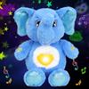 Cuteoy Peluche elefante blu proiettore a LED cielo stellato, musicale regolabile cantando morbido proiettore con luce notturna Kawaii peluche, luce notturna per ragazze e ragazzi lampada da comodino