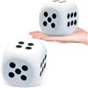 SSIMIDAPT Dadi in Schiuma Grandi Bianca, 3 pollici Dadi Jumbo Antistress in Gommapiuma, Gioci Educativi Divertente, ideale per Giochi Da Tavolo, Aule, Gioco per Feste e Attività Didattiche