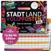 DENKRIESEN Stadt Land VOLLPFOSTEN 70/80/90 Edition | Blocco da gioco DIN A3 | Blocco da gioco XXL con categorie nostalgiche anni '70, '80 e '90, ideale per la famiglia e diversi giri di gioco.