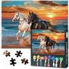 TISHIRON Puzzle da 1000 pezzi per adulti con cavallo bianco e nero - Jigsaw Puzzle 1000 pezzi, difficile impossibile difficile difficile da sfidare Beach Sunset (70 x 50 cm), Family Game Night