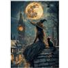 E1Q7R5V8 Puzzle Mini 1000 pezzi notte luna gatto per adulti | 38 x 26 cm Carta, Decorazione Casa, Taglio Preciso, Regalo Riunione, Relax Spirito
