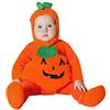 Generico Costume Halloween Bambino Travestimento Halloween per Neonati, Costume a Forma di Zucca Unisex con Cappuccio, Maniche Lunghe e Calze a Righe Incluse, Abito per Feste a Tema
