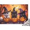 HYHQDTAPFOEM Gatto Zucca Halloween Puzzle 1000 Pezzi Carta per Adulti Notte Stregata Autunno Gioco di Puzzle 1000 Pezzi Famiglia Regalo 70x50cm/1000pcs
