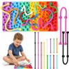 Yaskyly Sensorik Activity Board, Giocattolo Sensoriale Silicone con 12 Corde Tattili e Borsa Viaggio per Bambini ADHD Autismo Ansia e Adulti, Gioco Silenzioso Auto/Aereo/Ristorante