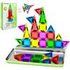 MYDOVA 50 piastrelle magnetiche, kit di blocchi magnetici 3D, piastrelle magnetiche da viaggio STEM per bambini con custodia in ferro, giocattoli educativi educativi prescolari