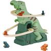 runpeak Giocattolo per bambini a forma di dinosauro con montagne russe, scivolo elettrico per scale con doppie piste da corsa, montagne russe per bambini con luci lampeggianti, rampa acrobatica