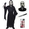 Moerstar Ghostface Costume Bambino Adulto, Halloween Costume Ghostface Set con Horror Maschera e Accessori Vestito Cosplay Ghost Face per Halloween