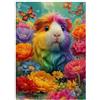 E1Q7R5V8 Puzzle Mini 1000 pezzi porcellino d'India Fiori per adulti | 38 x 26 cm Cartone Decorazione Ufficio Taglio Preciso Regalo Compleanno Rilassamento