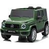Mondial Toys Mercedes G63 AMG 12V Macchina Elettrica per Bambini con Ruote in Gomma 2 Potenti Motori Telecomando Sedile in Pelle Cintura 5 Punti Bluetooth Luci LED - Verde