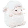 WEIGEDU Peluche pecora bianca tipo cuscino, 36 cm | Peluche in poliestere morbido di pecora bianca per abbracci, regali e decorazione