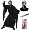 Moerstar Ghostface Costume Bambino Adulto, Halloween Costume Ghostface Set con Horror Maschera e Accessori Vestito Cosplay Ghost Face per Halloween