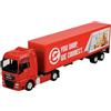 Generisch Welly - Modellino di auto compatibile con MAN TGX XXL, rimorchio da sella, rosso, camion 1/64 1:64, in metallo, in scatola