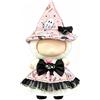 DLAYLQZG 17cm Set Costume da Strega Halloween per Bambola for Labubu, Vestito in Velluto Peluche con Fiocco Grande e Cappello da Strega, per Figure da Collezione (Style 2)