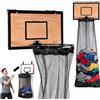 Generic Cestino da Basket 2 in 1, Cestino Biancheria a Forma di Canestro，Tinta Legno