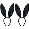Ysmorla Orecchie Bunny Nere da Cerchietto Costume Donna | Cerchietto nero in due pezzi per feste a tema, cosplay e fotografie