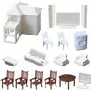 HhBdy 8 pezzi in miniatura da giardino in miniatura, accessori per mobili per | Miniature in PVC, mobili in miniatura, include tavolo da villa, sedia e TV, ornamenti in miniatura per il mondo in miniatura