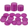 sourcing map 50 fiches da poker in plastica, 25 mm, mini fiches da bingo, contatori contatori, dischi, marcatori, token di gioco opachi, per gioco, gioco matematico, conteggio, colore rosso rosa