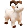 HOMEXYLYL Peluche capra realistica, Pelucce pecora dalle grandi corna | Peluche soffici animali della prateria, ciondolo for borsa, ornamento da scrivania, regalo(White,30cm/12in)