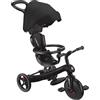 GLOBBER Explorer Trike 4 in 1 Pro in nero, triciclo, ruota e passeggino da 10/8,5 pollici, sedile in TPR, veicolo per bambini regolabile in altezza