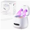 Seruno X Pulitore Ultrasuoni 45000Hz, Pulitore Ultrasuoni Apparecchio Denti con Sterilizzatore UV, Uv pulitore ad ultrasuoni, 200 ml, per Protesi, Fermi, Gioielli, Bianco