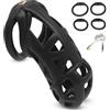BDSMJOY Chastity cage gabbia peniena per uomini, gabbia da schiavo, set BDSM sex toy con anelli scrotali per uomini (XXL)