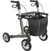 Rehasense Rollator Server L champagne, pieghevole, leggero, 4 ruote, per anziani e per la camminata, pieghevole, regolabile in altezza, Rollator Server L champagne