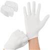 Neerow 12 paia di guanti in cotone, bianchi, riutilizzabili, in cotone | Guanti in tessuto lavabile, flessibili, per cosmetici, lavori domestici, servizi, spa, cura dei gioielli (24 cm)