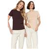 Trendyol Suprem Bike Collar 2 Pack Basic Maglietta A Maglia 100% Cotone T-Shirt Donna