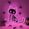 BEISKAFNVSZ Insegna al neon a forma di gatto, dimmerabile rosa, luce LED per decorazione artistica da parete, sfondo per Halloween, camera da letto, club, feste, regalo con animali per ragazzi e ragazze
