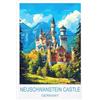 Generic Garmisch Partenkirchen Castello di Neuschwanstein Vintage Travel Poster Stampa artistica da parete su tela per la decorazione della casa 50 x 75 cm (50 x 75 cm), soggiorno, camera da letto e ufficio