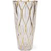 Puremagics Grande vaso quadrato in cristallo dorato dipinto a mano, alto 30 cm, decorazione per la casa, centrotavola, cucina, ufficio, matrimonio, perfetto vaso in vetro per la decorazione della casa.