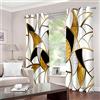 GDYRBY Tende Oscuranti Termiche Isolanti Camera Da Letto Con Occhielli,Motivo Stampati In Motivo A Stampa Geometrica Oro 3D Tende Oscuranti Termiche Isolanti Per Soggiorno Moderne 220X210cm 2 Pezzi