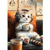 MOTGOM Diamond Painting Kit Completo Gatto Rilassato, 5D Diamond Painting, Disegni con Diamantini Colorati, Decorazione Murale per Casa e Pareti 30x40cm