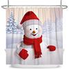 SDOTPMT 175x190cm Carina Pupazzo di Neve Con Cappello e Sciarpa Rossa - Tenda da Doccia Invernale Con Albero di Natale e Fiocchi di Neve - Per Bagno in Poliestere Con Ganci