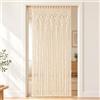 FARYODI Arazzo da parete in macramè, 90 x 180 cm, beige | Tende intrecciate a mano per camera da letto, stile bohémien, decorazione da parete, per archi nuziali, soggiorno