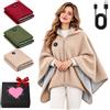 Generic Scialle Riscaldato USB Donna, Coperta Riscaldante con Cerniera (Albicocca) | 3 Livelli di Riscaldamento,Poncho in Pile Face in Morbida Maglia,Coperta Riscaldante Indossabile per Divano Sofà B