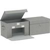 ENUMAIL Scatole di Stoccaggio con Manici,38x25x25cm,Grigio,2 Pezzi | Cubo di Stoccaggio con Coperchio Anteriore,Organizzatore Armadio con Manici,Scatola Portaoggetti in Tessuto con Scheda PP