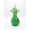 Vetreria Artistica Colleoni Vaso Murano Originale Fatto a Mano, Vaso Moderno Verde con Macchie Multicolore, Porta Fiori, Penne Decorativo, H 13cm, Certificato Original Murano Glass