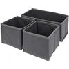 MIJOMA Set di 3 organizer per armadio, scatole di tessuto, pieghevoli, per guardaroba, comò, accessori, cosmetici, giocattoli, grigio