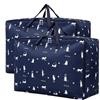 WOKICOR 2 Borse Portaoggetti 105L, Sacchi Trasloco Grandi con Cerniera | 2 borse blu navy in tessuto Oxford, 105 L ciascuna, 70 x 50 x 30 cm, con zip e doppi manici rinforzati