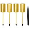 Shalwinn 4 portacandele in oro per corona dell'Avvento, per candele a bastoncino, decorazione natalizia, candelabri, decorazione stagionale e nordica, adatti per il fai da te (include pinze)