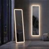 Lietre Specchio intero da 150 x 40 cm con illuminazione, specchio LED con | Specchio da parete, 3 colori di luce, vetro temperato, telaio in alluminio, per camera da letto, soggiorno, spogliatoio