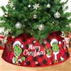 SilverChry Collare per Albero di Natale, Copri Base Albero di Natale 60x40cm, Gonna per Alberoo di Natalizio Tronco con Paillettes, Christmas Tree Collar-Decorazioni Natalizie Casa (Grinch)