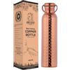 ANCIENTIMPEX Bottiglia in Rame Martellato Puro con Maniglia per il Trasporto - 1000 ml (33,81 FL Oz) Bottiglia d'Acqua in Rame Ayurvedica a Prova di Perdite per Salute e Idratazione